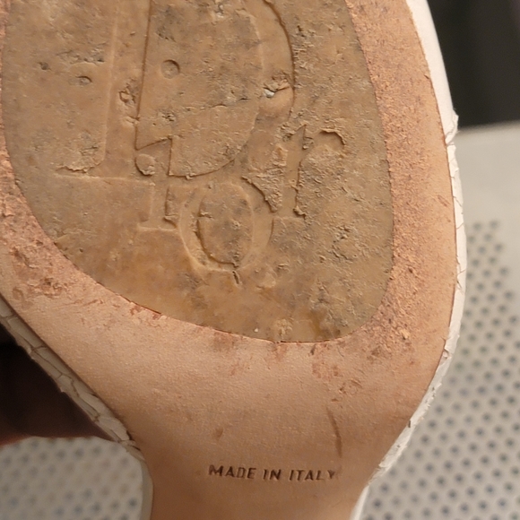 Dior Shoe White Snakeskin Peep Toe C D Initial - Picture 14 of 16